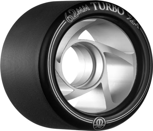 Rollerbones Turbo Derby Räder 92 A Speed/Derby Rollen mit Einer Aluminium Hub (Set von 8), schwarz