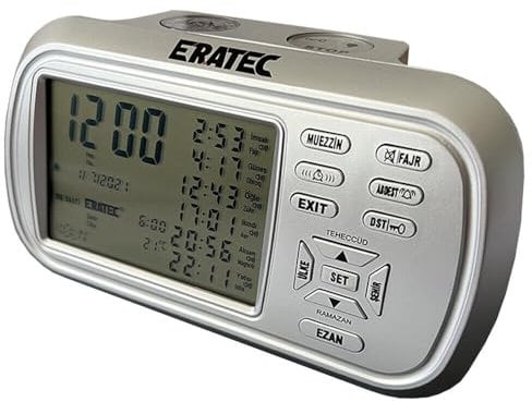 ERATEC AZ-6500 Ezan Saati, Gebetsuhr, Azan Clock (Silber)