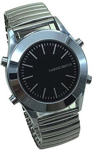 VSONE Sprechende Uhr mit Alarm, Anzeige der Uhrzeit auf Französisch, für Blinde und Menschen mit Sehbehinderung, Armband