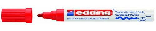 edding 4000 Farbmarker matt - 1 Marker - Rundspitze 2-4 mm - rot - zum Beschriften und Dekorieren auf rauen, dunklen oder porösen Oberflächen - ideal für Terrakotta, Karton, Holz