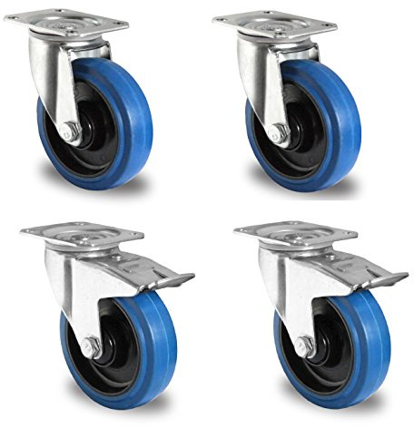 1 Satz Blue Wheels Lenkrollen 100mm Lenk/FS