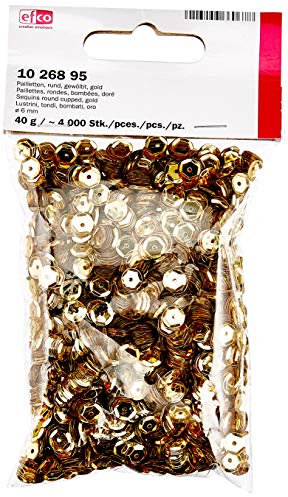 Efco rund-Pailletten, Gold, 6 mm, 40 g, 4000-piece