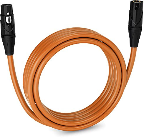 LyxPro Balanced XLR Cable 4.6m Premium Series Professional Microphone Cable, Powered Speakers and Other Pro Devices Cable, Orange