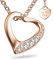 Herzkette Halskette Damen Rosegold (Silber 925 vergoldet) Kette mit Herz-Anhänger Ich liebe Dich mit Zirkonia-Steinen Schmuck Geschenke für Frauen Sie Freundin mit Gravur zum Jahrestag Liebesgeschenk