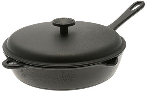 Iwachu Gusseisen-Bratpfanne mit Deckel, 24 cm, Größe M, Schwarz