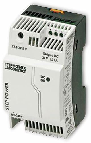 Phoenix Safe STEP-PS/1AC/24DC/1.75 Primär Getaktete STEP POWER Stromversorgung zur Tragschienenmontage, 1-phasig Eingang, 24 V DC / 1,75 A Ausgang