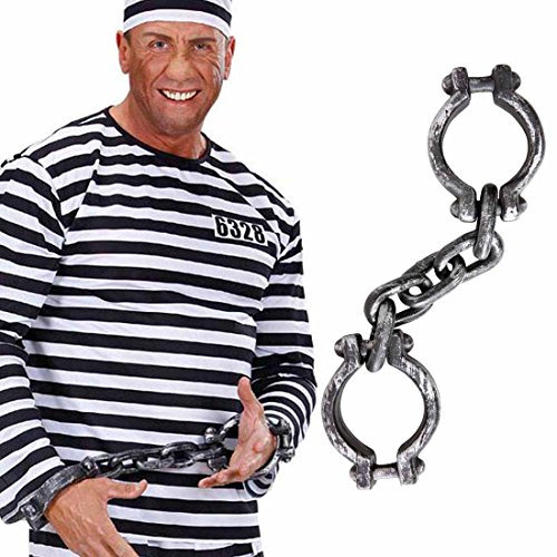 NET TOYS Handschellen Hand Fessel Häftling JGA Kette Fesseln Handfesseln Handketten Ketten Sträfling