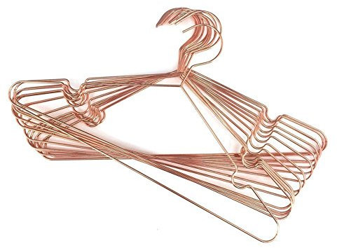 Koobay A17 Adult Rose Copper Gold Shiny Metal Wire Top Clothes Hangers for Shirts Coat Storage & Display (30)