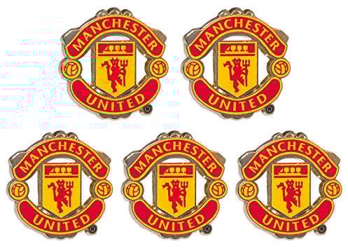 Manchester United FC Official Football Gift 5 Pack Crest Pin Badge
