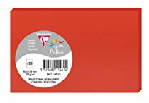 Clairefontaine 11461C Packung (mit 25 Karten Pollen, 82 x 128mm) 210g, korallenrot
