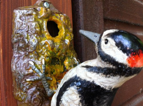 Clever-Deko Türklopfer Specht Guss-Eisen rustikal Geschenkidee Gartenhütte Gartenhaus Gärtner Hobbygärtner