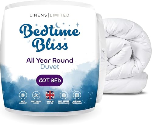 Linens Limited Cot Bed Duvet for Babies & Toddlers – Soft Microfiber Cover with Hollowfibre Filling, Lightweight & Breathable Baby Duvet, 4.5 Tog, Non Allergenic, Made in UK