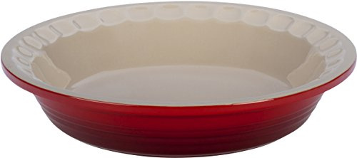 Le Creuset Stoneware Pie Pans, 9-Inch, Cerise (Cherry Red)