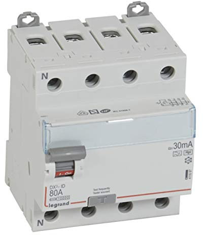 Interrupteur différentiel 4P 400V~ 80A type F 30mA - 4 modules