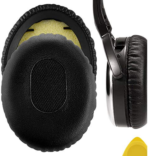 Geekria QuickFit Replacement Ear Pads Compatible with Bose QC3 ON-EAR, QuietComfort 3 Headphones, Ear Cushions (Black)