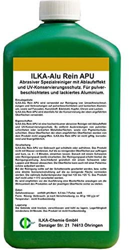 ILKA® - Alu Rein APU abrasiver Reiniger mit Lotuseffekt | 1ltr | für pulverbeschichtetes und lackiertes Aluminium, wie Alu-Fassaden oder Fenster | mit Ablaufeffekt, UV-Schutz