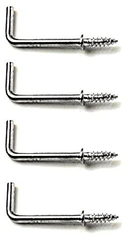 Merriway BH04453 (10 Pcs) Chrome Plated Square Shouldered Dresser Hooks, 32 mm (1.1/4 Inch) - Pack of 10 Pieces