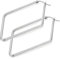 Flongo Damen Ohrringe, Edelstahl Ohrstecker Reifen Huggie Ohrringe Ohrhänger Silber Rhombus Einzigartig Poliert Damen, 55mm