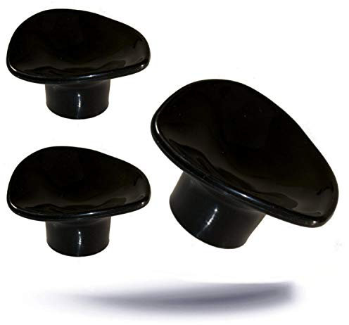 Kerafactum - Maniglia di ricambio universale per coperchio della padella, 3 pezzi, colore nero