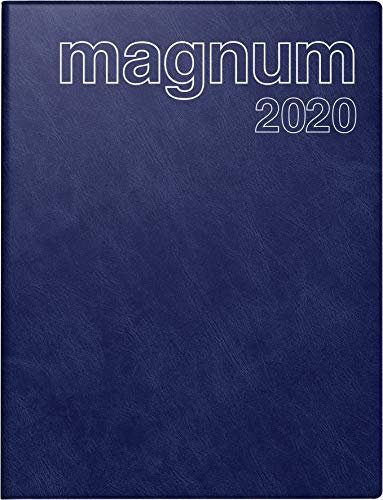 rido/idé 702704238 Buchkalender magnum (2 Seiten = 1 Woche, 183 x 240 mm, Schaumfolien-Einband Catana, Kalendarium 2020) dunkelblau