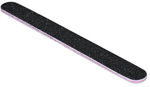 Profifeile Nagelfeile gerade schwarz Körnung 80/80 - Kern pink/rot