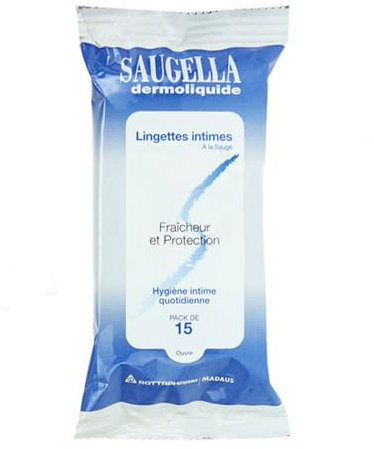 Saugella Dermoliquide Lingettes Intimes Nettoyantes 15 Lingettes