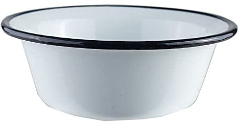 Karl Krüger Bol émaillé, en blanc, contour noir, Ø au choix, 16 cm