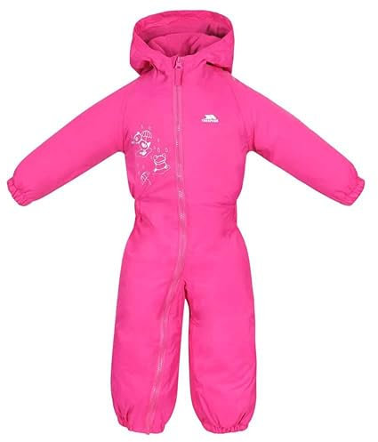 Trespass Kids' Waterproof Drip Drop Outdoor Rain Suit, Pink (Gerbera), 6/12 month