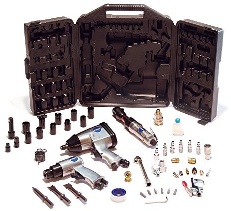primefit ATK1000 Air Tool Kit mit Impact, Ratsche, Meißel, Blaspistole, und andere Zubehör, 50 Stück
