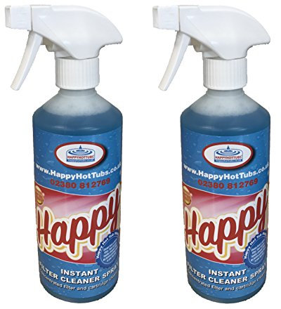 Happy Hot Tubs Instant Filter Cleaner Spray 2 x 500ml Hot Tub Pool Spa Tubs Spas