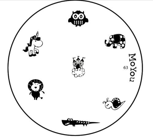 Original MoYou Nail Art Image Stamp Plate Number 63 Manicure Design