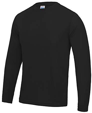 JUST COOL AWDis Men's Long Sleeve Set-in Sleeve T-Shirt Jet Black XL