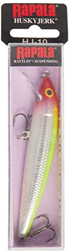 Rapala - Husky Jerk Angelköder - Widerstandsfähiges Angelzubehör - Süßwasser Spinnköder - Lauftiefe 1.2-2.4m - Fischköder 10cm, 10g - Hergestellt in Estland - Glass Perch