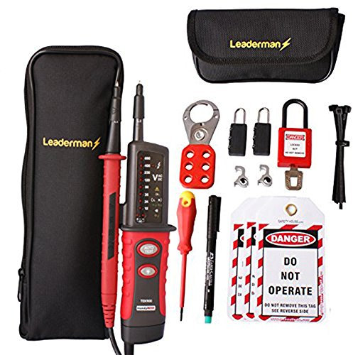 TPT900 Tester and case with MCB/RCD lock out/off. Leaderman Kit LOS-K1 from Testermans