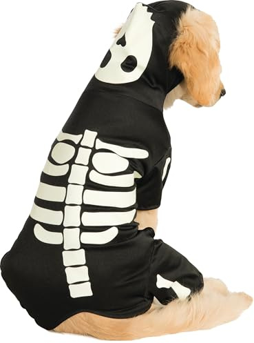 Rubies Official Skeleton Hoodie Pet Dog Halloween Costume, Size: X-Large Neck to Tail 28 inch, Chest 24 inch