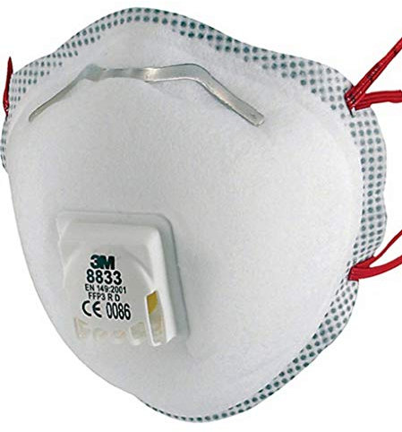3M Atemschutzmaske, 5-er Pack FFP3 R D, 8833SP, DE-2729-3708-2, Weiß, Einheitsgröße