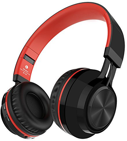 Bluetooth Headphones, Sound Intone BT-06 Swift 4.0 Wireless Stereo Headphones On Ear Headset, With HiFi Build in Microphone and Volume Control, Comes With Audio Cable, Compatible With Most Phones/ PC/ Tv/ iPhone/ Samsung/ Laptop(Red)
