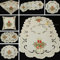Quinnyshop Weihnachten Creme Rot Gold Leinen-Optik Tischband Tischläufer Tischdecke Kissenhülle - Größe wählbar (ca. 30 x 160 cm)
