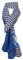 TigerTie Schal in blau dunkelblau marine weiß gestreift mit Anker als Motiv - Tuchgröße 180 x 50 cm - 100% Baumwolle