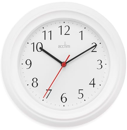 Acctim Wycombe Kitchen Wall Clock Quartz Arabic Numerals White 22cm 21412