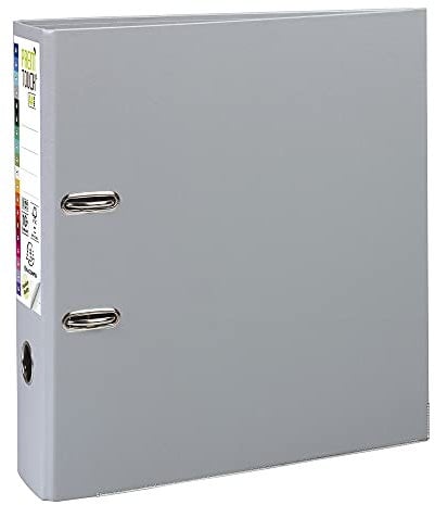 Exacompta 53354E Premium PP-Ordner Prem´Touch. 8 cm breit DIN A4 Kunststoffbezug außen Papierbezug innen Rückenschild austauschbar Ringordner Aktenordner Briefordner Plastikordner dunkelgrau