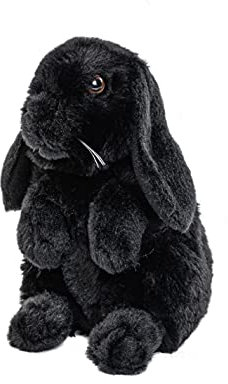 Uni-Toys - Widderkaninchen schwarz - 19 cm (Höhe) - Plüsch-Hase, Kaninchen - Plüschtier, Kuscheltier