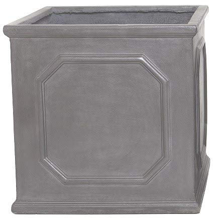 Round Wood Trading 32cm Clayfibre (Fibreclay Alternative) Faux Lead Chelsea Box Planter Plant Pot Container Garden Feature Gift, 32x32x32 cm