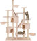 HAPPYPET XXL Kratzbaum Simba deckenhoch 260 cm - Kletterbaum Paradies, Extra Breit, Höhlen, Liegemulden, Großer Katzenbaum Stabil für Katzen, 9 cm Säulen, viel Zubehör