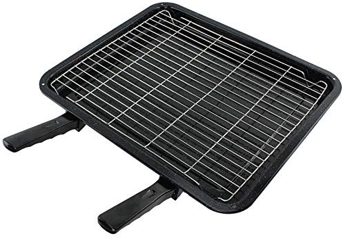 SPARES2GO Extra Large Grill Pan, Rack & Dual Detachable Handles for Indesit Oven Cookers