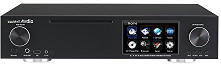 CocktailAudio X30 All-in-One HD - Server musicale (radio FM integrata, lettore CD, Wi-Fi, amplificatore digitale), colore: Nero