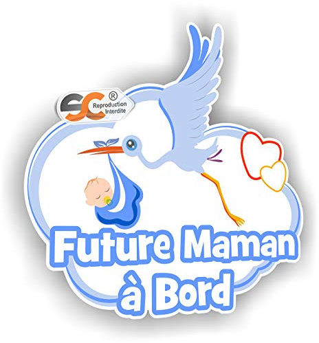 SC ® - Sticker/Autocollant - Future Maman à bord - Bleu - Fabrication Française