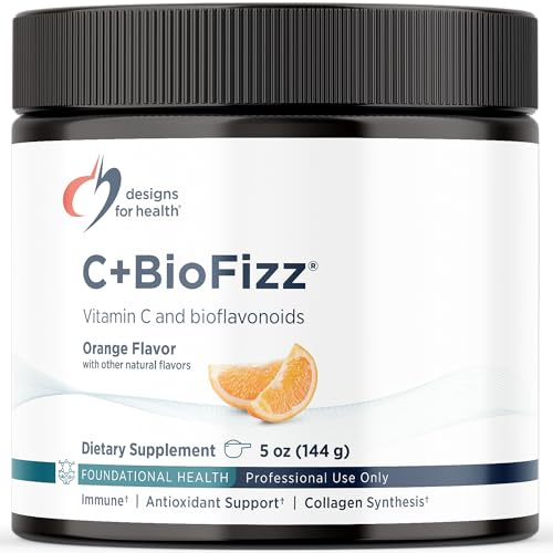 Designs for Health C+BioFizz Fizzy Vitamin C Drink Powder High Potency Powder with Bioflavonoids - Immune + Antioxidant Support - Vegan (36 Servings / 144g)