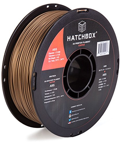 HATCHBOX ABS 3D Printer Filament, Dimensional Accuracy +/- 0.03 mm, 1 kg Spool, 1.75 mm, Copper