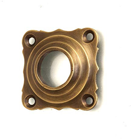 Antikas - Rosace en laiton patiné, poignée de porte – Rosace à claquette